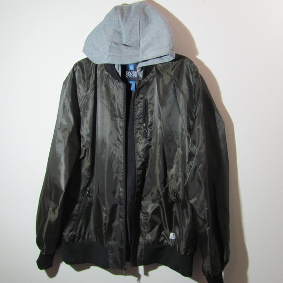 Swiss Cross Men Hooded Bomber Jacket NWOT - Picture 3 of 15